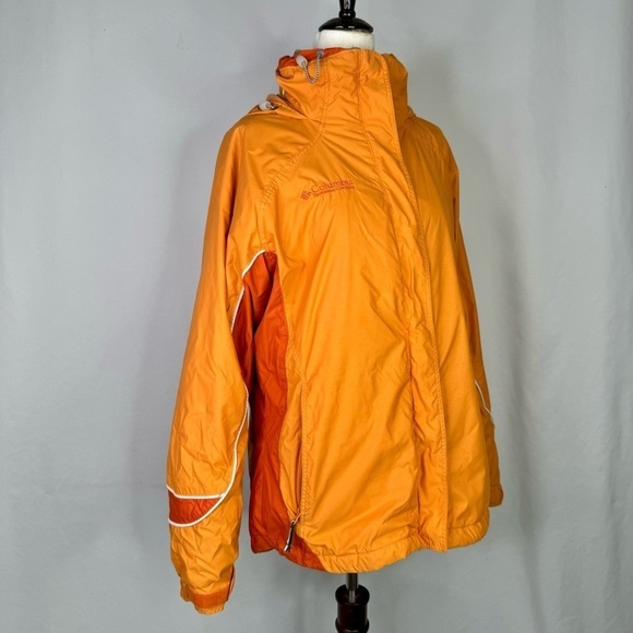 Vintage Columbia Interchange winter coat tangerine orange grey hooded Medium - Picture 14 of 14